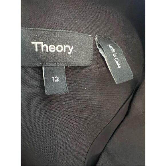 Theory Women's Black Wool Sleeveless Shift Dress Size 12 NWOT D059 - Picture 7 of 9